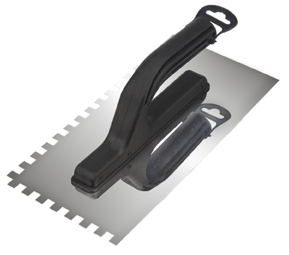 Гладилка REXANT 89-0254 нержавеющая 130х270 мм, зуб 8х8 мм