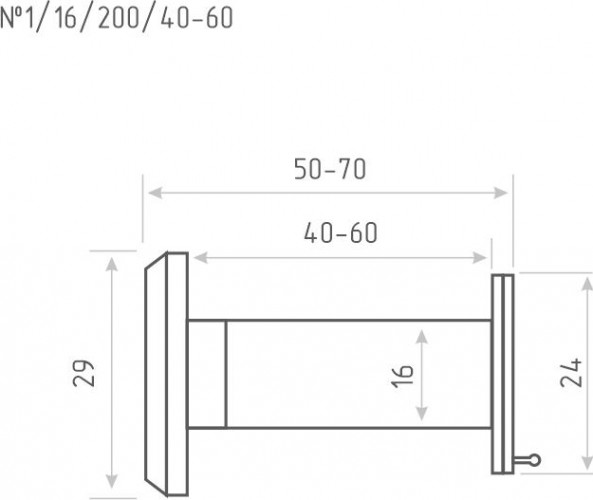 Глазок дверной НОРА-М №1/16/200/40-60 со шторкой "Хром" 16849 - изображение 2