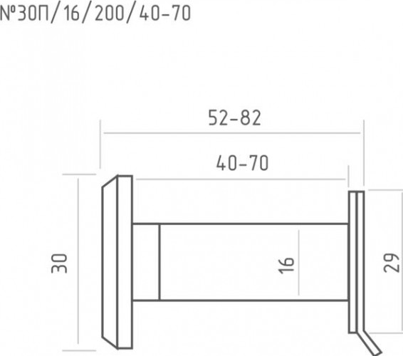 Глазок дверной НОРА-М №30П/16/200/40-70 со шторкой "Хром" 16736 - изображение 2