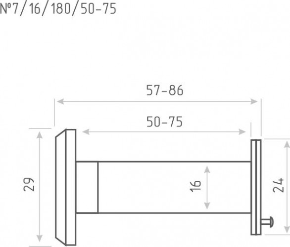 Глазок дверной НОРА-М №7Ц/16/180/50-75 со шторкой "Хром" 10775 - изображение 2