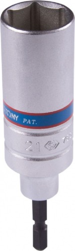 Головка для шуруповерта шестигранная 1/4" KING TONY 21 мм 110 мм 76C1121M
