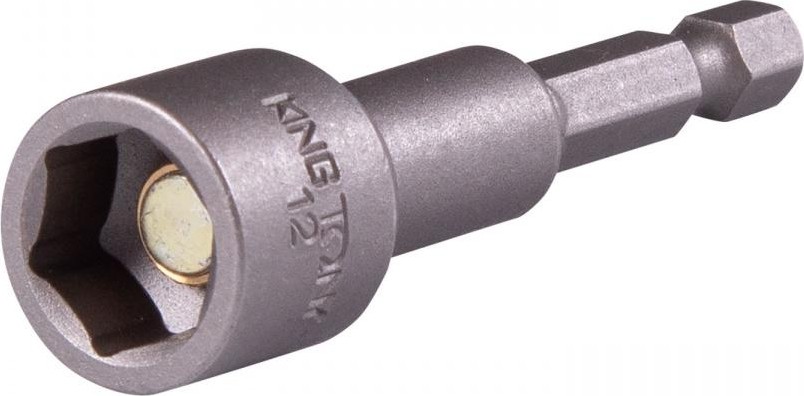 Головка для шуруповерта шестигранная 1/4" KING TONY 12 мм 65 мм, магнитная 7616512M