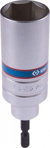 Головка для шуруповерта шестигранная 1/4" KING TONY 24 мм 110 мм 76C1124M