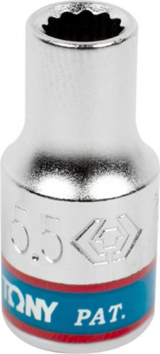Головка двенадцати гранная с посадкой 1/4" KING TONY 233055M 5,5 мм