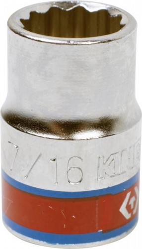 Головка двенадцатигранная с посадкой 3/8" KING TONY 333014S стандартная 7/16", дюймовая