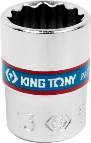 Головка двенадцатигранная с посадкой 1/4" KING TONY 233013M 13 мм