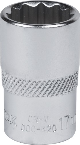 Головка двенадцатигранная с посадкой 1/2" МАСТАК 000-42017 торцевая стандартная 17 мм