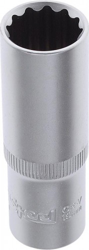 Головка двенадцатигранная с посадкой 1/2" AV Steel AV-521219 19 мм глубокая