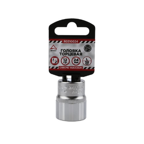 Головка двенадцатигранная с посадкой 1/2" ARNEZI R0310024 24 мм, L=38 мм