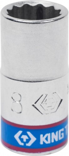 Головка двенадцатигранная с посадкой 1/4" KING TONY 233008M 8 мм