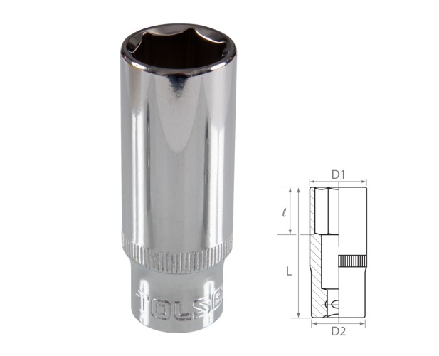 Головка шестигранная глубокая с посадкой 3/8" TOLSEN 19 мм TT16369 TT16369