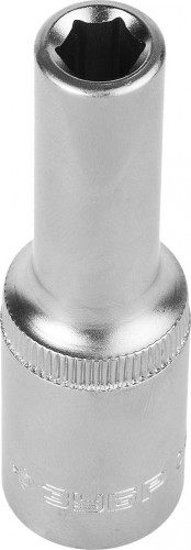 Головка шестигранная с посадкой 1/2" ЗУБР МАСТЕР FLANK  8 мм, торцовая cr-v, хром покрытие 27726-08