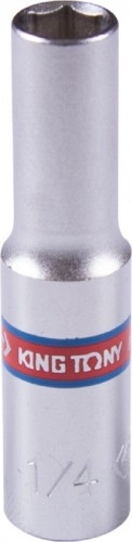 Головка шестигранная с посадкой 1/4" KING TONY 223508S 1/4" дюймовая, глубокая