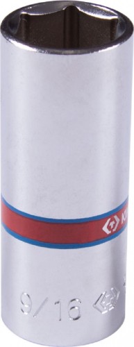 Головка шестигранная с посадкой 1/4" KING TONY 223518S 9/16" дюймовая, глубокая