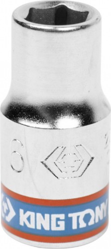 Головка шестигранная с посадкой 1/4" KING TONY 233506М 6 мм 233506M
