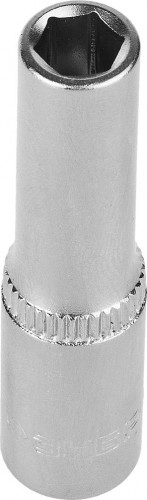 Головка шестигранная с посадкой 1/4" ЗУБР МАСТЕР FLANK  7 мм, удлиненная торцовая, cr-v 27717-07