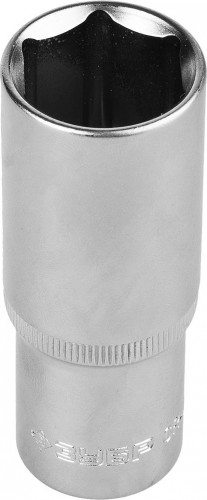 Головка шестигранная с посадкой 1/2" ЗУБР МАСТЕР FLANK 17 мм, торцовая cr-v, хром покрытие 27726-17