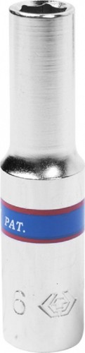 Головка шестигранная с посадкой 1/4" KING TONY 223506М 6 мм глубокая 223506M