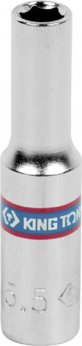 Головка шестигранная с посадкой 1/4" KING TONY 223555M 5.5 мм глубокая