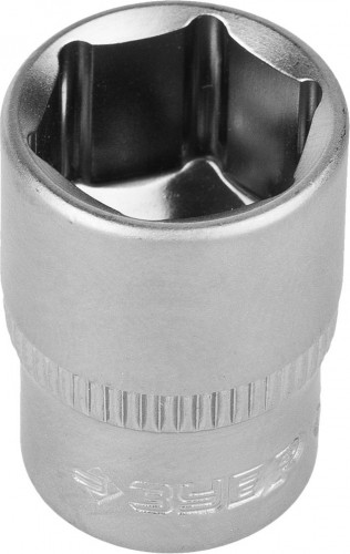 Головка шестигранная с посадкой 1/4" ЗУБР МАСТЕР FLANK 10 мм, торцовая, cr-v 27715-10