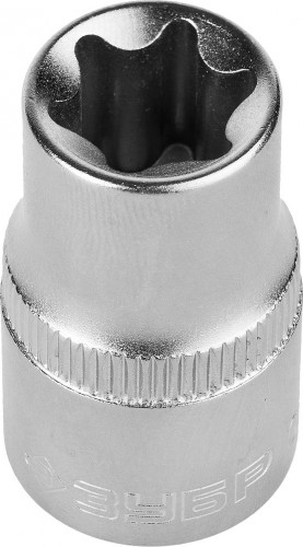 Головка шестигранная с посадкой 1/2" ЗУБР МАСТЕР E-TORX торцовая cr-v, хроматированное покрытие, e14 27719-14