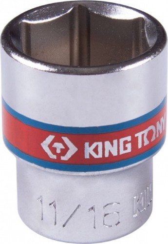 Головка шестигранная с посадкой 3/8" KING TONY 333522S 11/16"