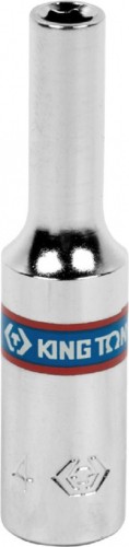 Головка шестигранная с посадкой 1/4" KING TONY 223504M 4 мм глубокая