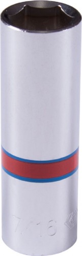 Головка шестигранная с посадкой 1/4" KING TONY 223514S 7/16" дюймовая, глубокая