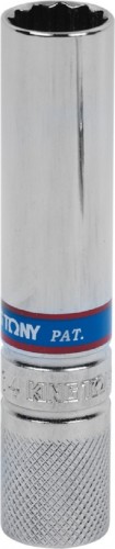 Головка шестигранная с посадкой 3/8" KING TONY 36C014 свечная 14 мм, l=90 мм, резиновый фиксатор