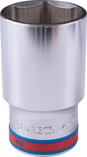 Головка шестигранная с посадкой 1/2" KING TONY 423544S 1-3/8" дюймовая, глубокая