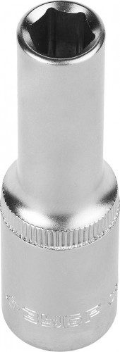 Головка шестигранная с посадкой 1/2" ЗУБР МАСТЕР FLANK 10 мм, торцовая cr-v, хром покрытие 27726-10