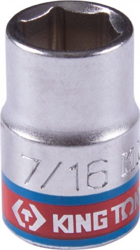 Головка шестигранная с посадкой 3/8" KING TONY 333514S 7/16"