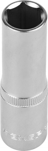 Головка шестигранная с посадкой 1/2" ЗУБР МАСТЕР FLANK 13 мм, торцовая cr-v, хром покрытие 27726-13