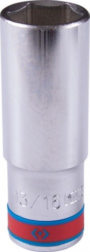 Головка шестигранная с посадкой 1/2" KING TONY 423526S 13/16" дюймовая, глубокая