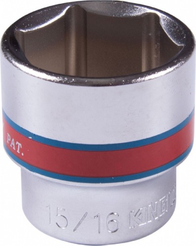Головка шестигранная с посадкой 3/8" KING TONY 333530S 15/16"
