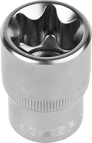 Головка шестигранная с посадкой 1/2" ЗУБР МАСТЕР E-TORX торцовая cr-v, хроматированное покрытие, e20 27719-20