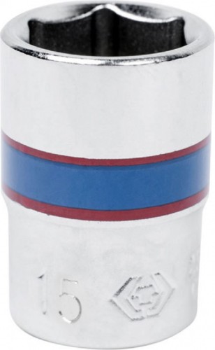 Головка шестигранная с посадкой 1/4" KING TONY 233515M торцевая стандартная 15 мм