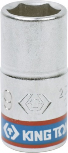 Головка шестигранная с посадкой 1/4" KING TONY 233509M торцевая стандартная 9 мм