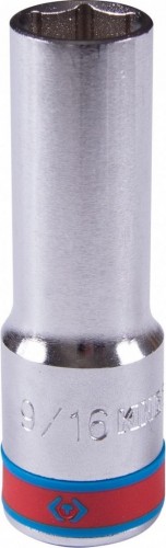 Головка шестигранная с посадкой 1/2" KING TONY 423518S 9/16" дюймовая, глубокая