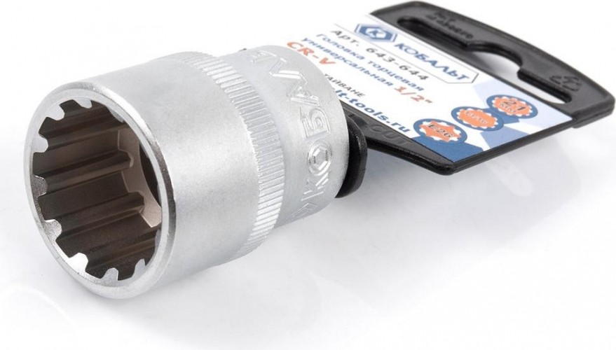 Головка SPLINE Кобальт 643-644 торцевая универсальная 1/2", 21 мм, cr-v - изображение 2