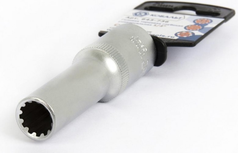 Головка SPLINE Кобальт 643-736 торцевая глубокая универсальная 1/2", 11 мм, cr-v - изображение 2