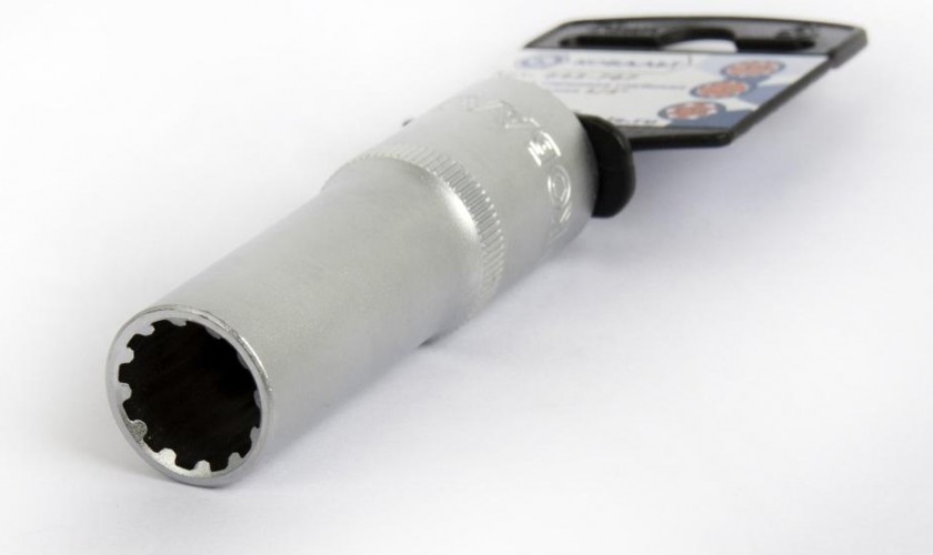 Головка SPLINE Кобальт 643-767 торцевая глубокая универсальная 1/2", 14 мм, cr-v - изображение 2