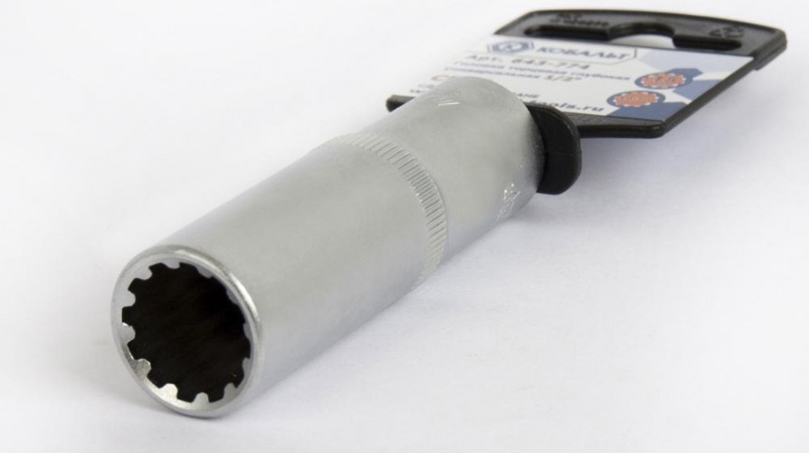 Головка SPLINE Кобальт 643-774 торцевая глубокая универсальная 1/2", 15 мм, cr-v - изображение 2