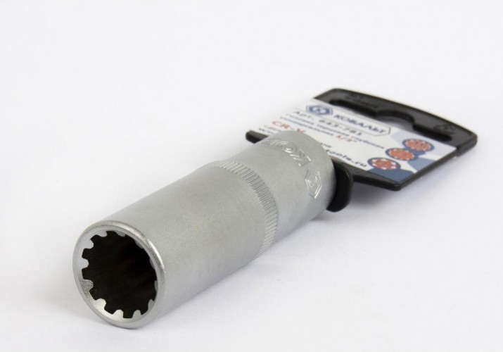 Головка SPLINE Кобальт 643-781 торцевая глубокая универсальная 1/2", 16 мм, cr-v - изображение 2