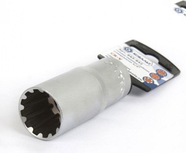 Головка SPLINE Кобальт 643-842 торцевая глубокая универсальная 1/2", 24 мм, cr-v - изображение 2