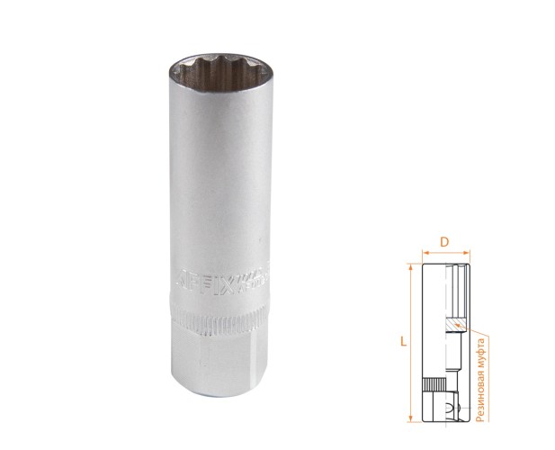 Головка свечная AFFIX AF00232016 двенадцатигранная 3/8", 16 мм - изображение 2