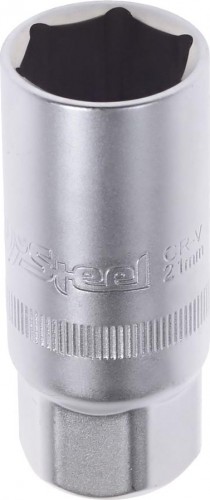 Головка свечная AV Steel AV-520621 1/2" 21 мм с резиновым держателем