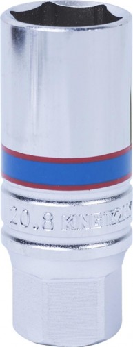 Головка свечная KING TONY 6-гранная 3/8", 21 мм, 70 мм, резиновый фиксатор 363521