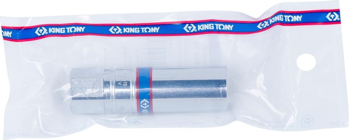 Головка свечная KING TONY 6-гранная 3/8", 16 мм, 70 мм, резиновый фиксатор 363516 - изображение 3