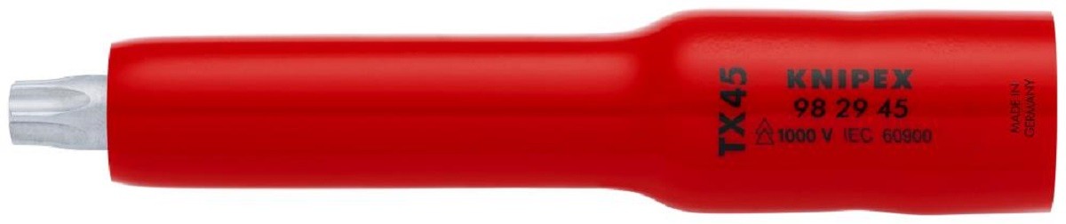 Головка торцевая диэлектрическая KNIPEX KN-982945 VDE 3/8" с вставкой-битой torx, TX45